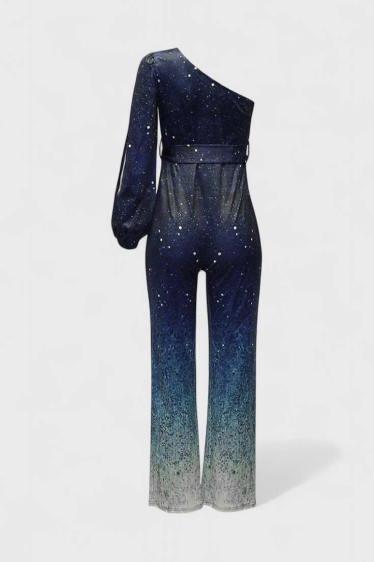 Cintia | Asymmetrical Jumpsuit with Gradient Sparkles