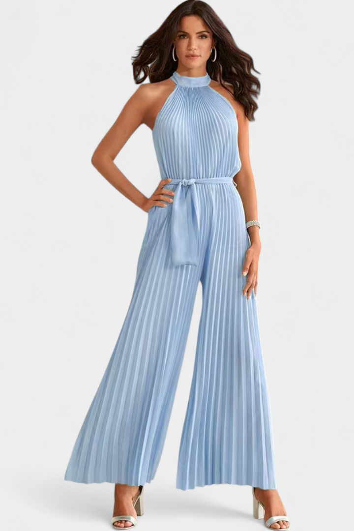 Patrizia | Mono Palazzo Pleated with Halter Neck