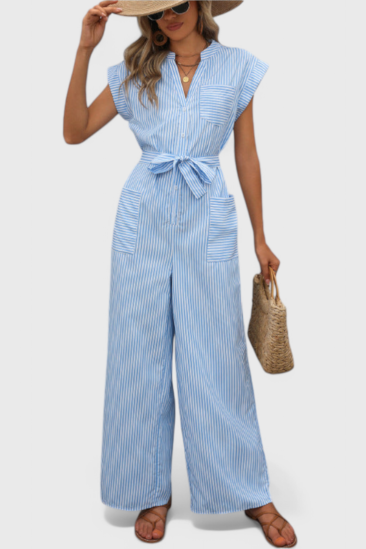 Inés | Wide-Leg Striped Jumpsuit