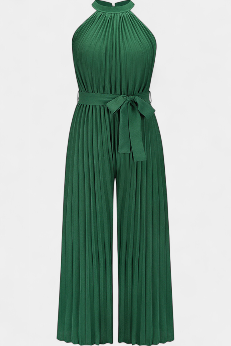 Patrizia | Mono Palazzo Pleated with Halter Neck