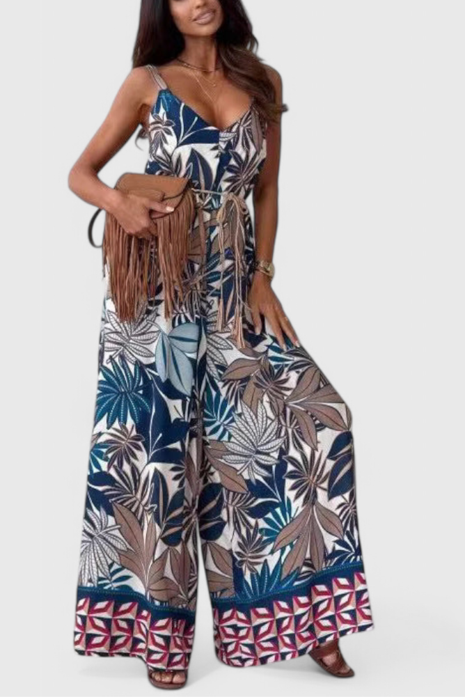 Gabriella | Wide Leg Jumpsuit with Bold Print