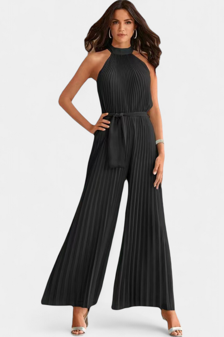 Patrizia | Mono Palazzo Pleated with Halter Neck