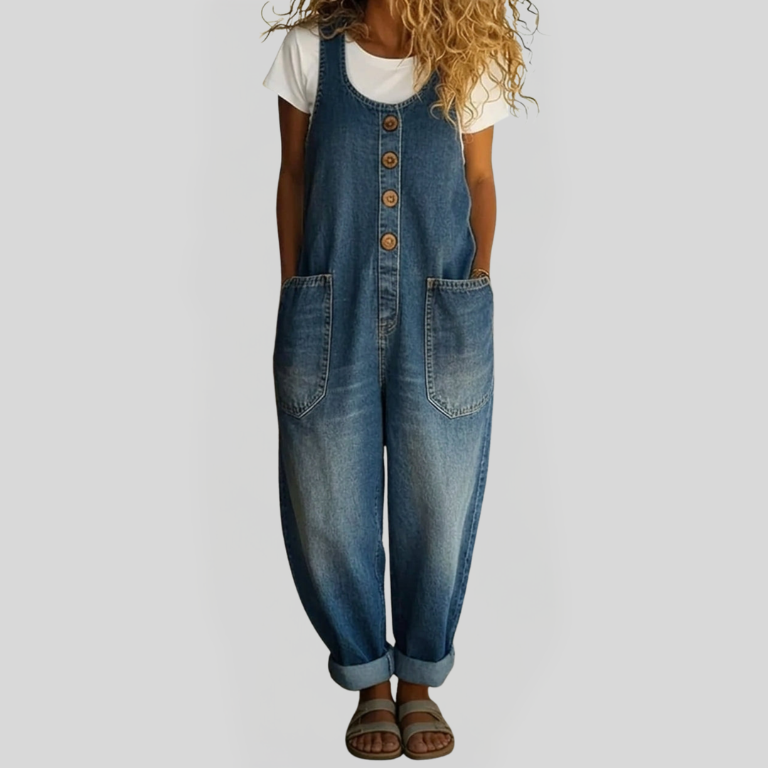 Kelsey | Vintage Cotton Denim Jumpsuit