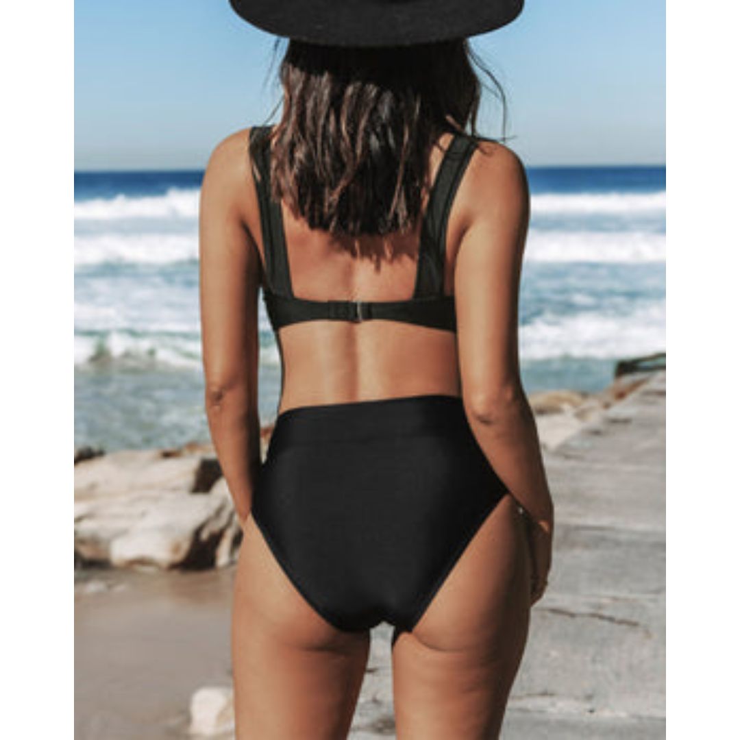 Noa | Solid High-Waisted Swimsuit