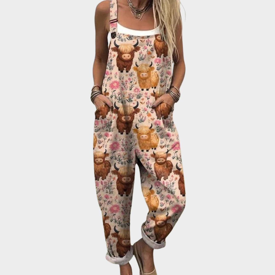 Jeané | Comfortable Printed Work Jumpsuit