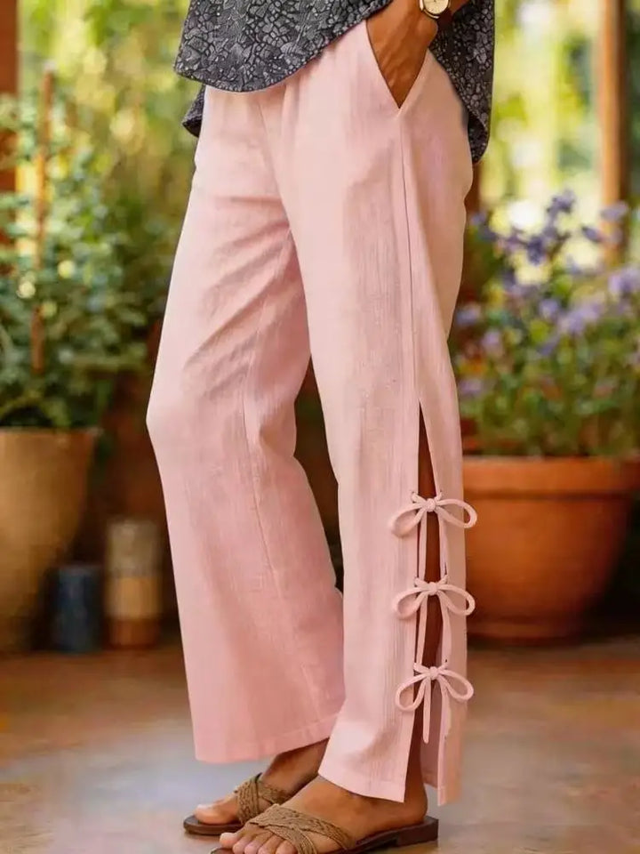 Lyara | Wide Leg Pants with Side Slit