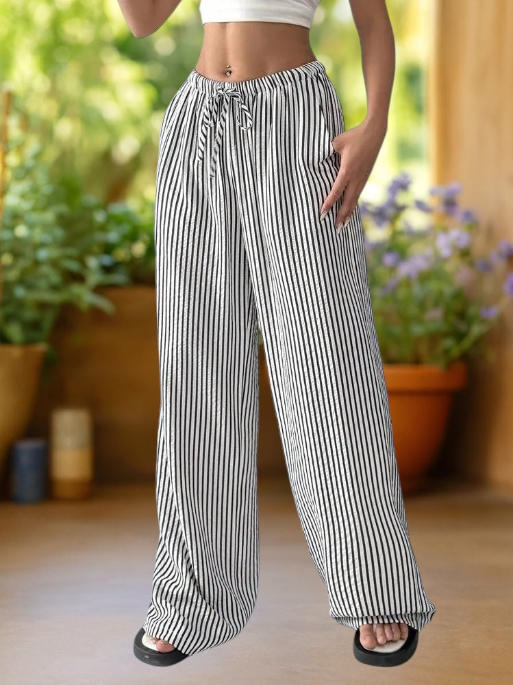 Riviera | Floor-Length Striped Pants