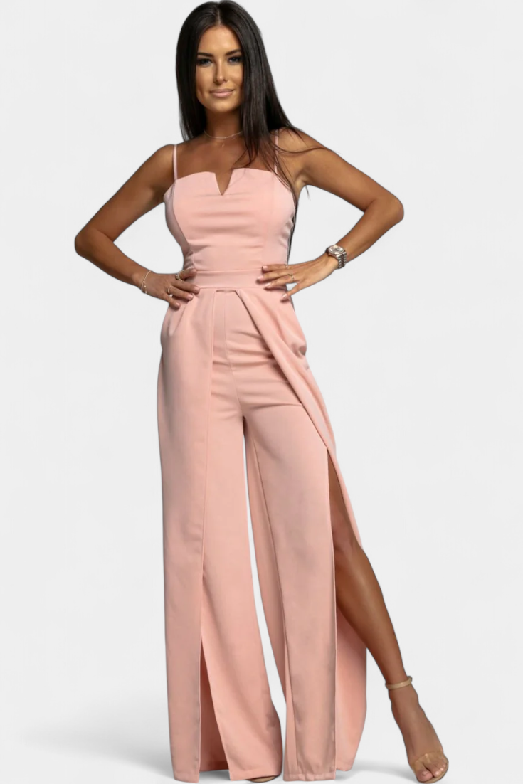Prescillia | Jumpsuit with Spaghetti Straps and Leg Opening