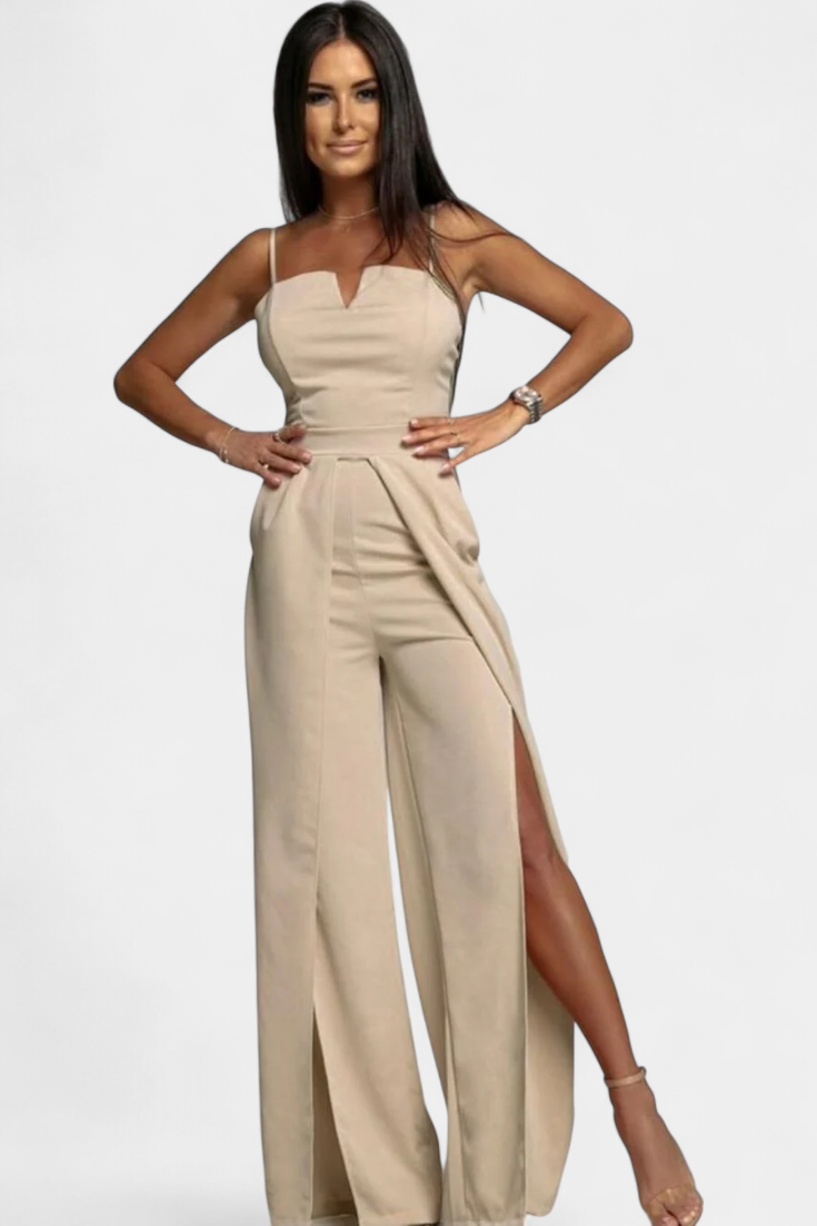 Prescillia | Jumpsuit with Spaghetti Straps and Leg Opening
