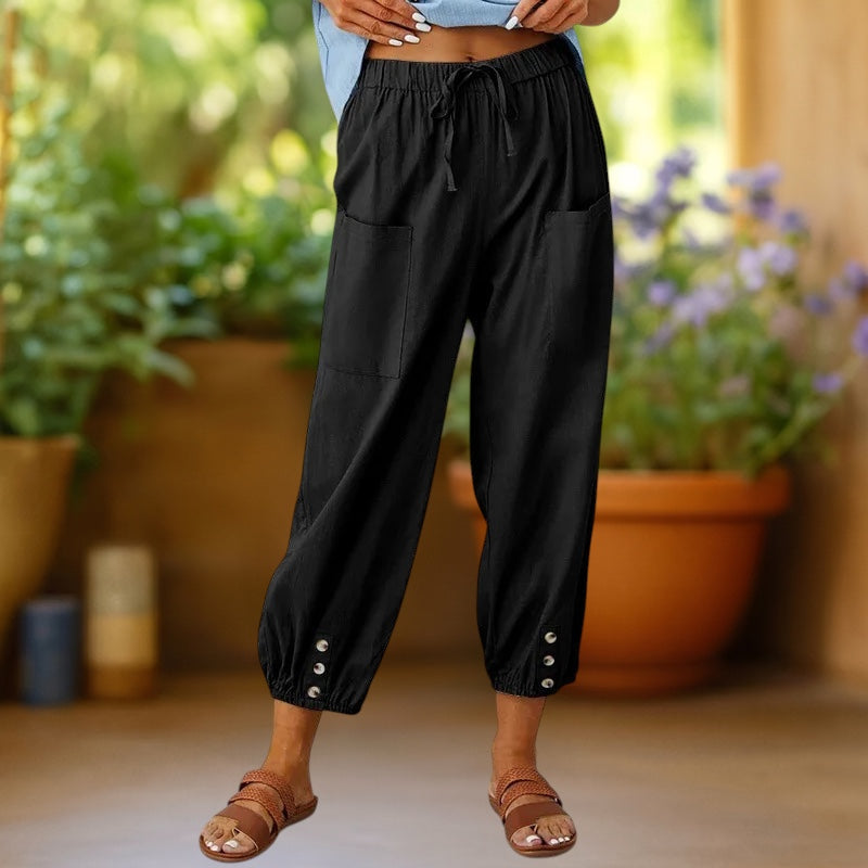 Zara | Cropped Harem Pants with Drawstring