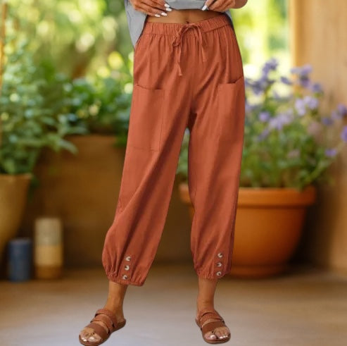 Zara | Cropped Harem Pants with Drawstring
