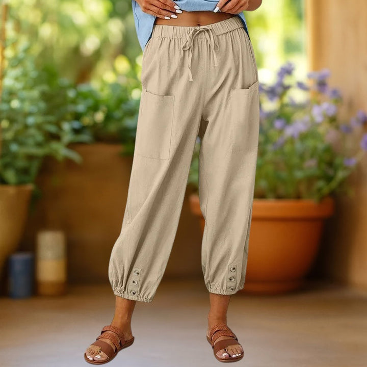 Zara | Cropped Harem Pants with Drawstring