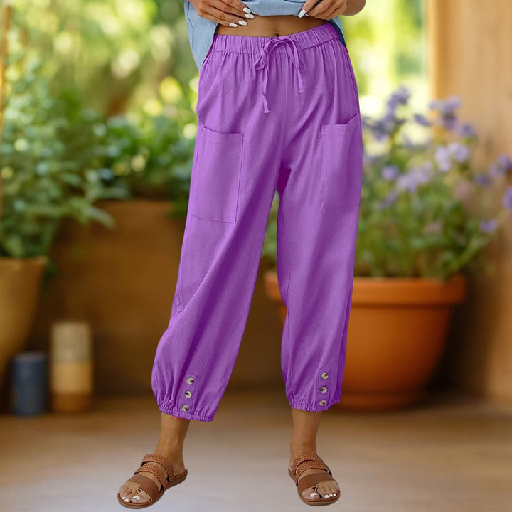 Aurelia | Cropped Wide-Leg Linen Pants