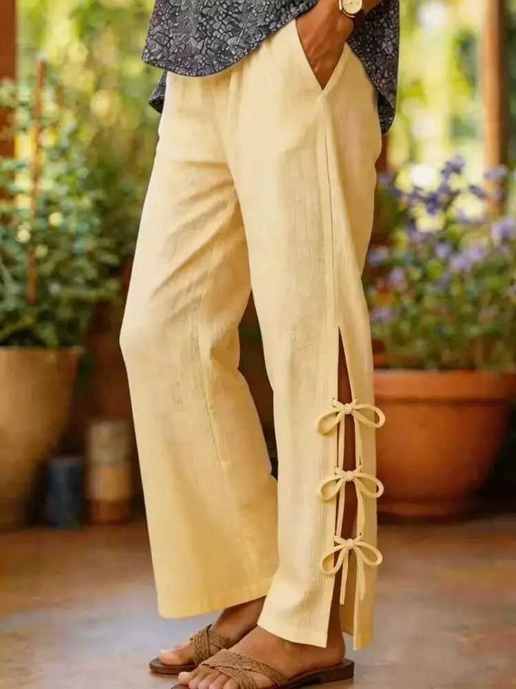 Lyara | Wide Leg Pants with Side Slit
