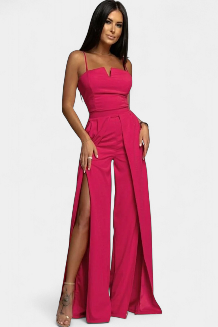 Prescillia | Jumpsuit with Spaghetti Straps and Leg Opening