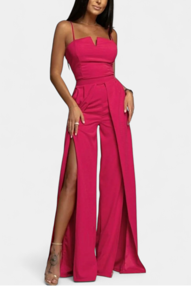 Prescillia | Jumpsuit with Spaghetti Straps and Leg Opening