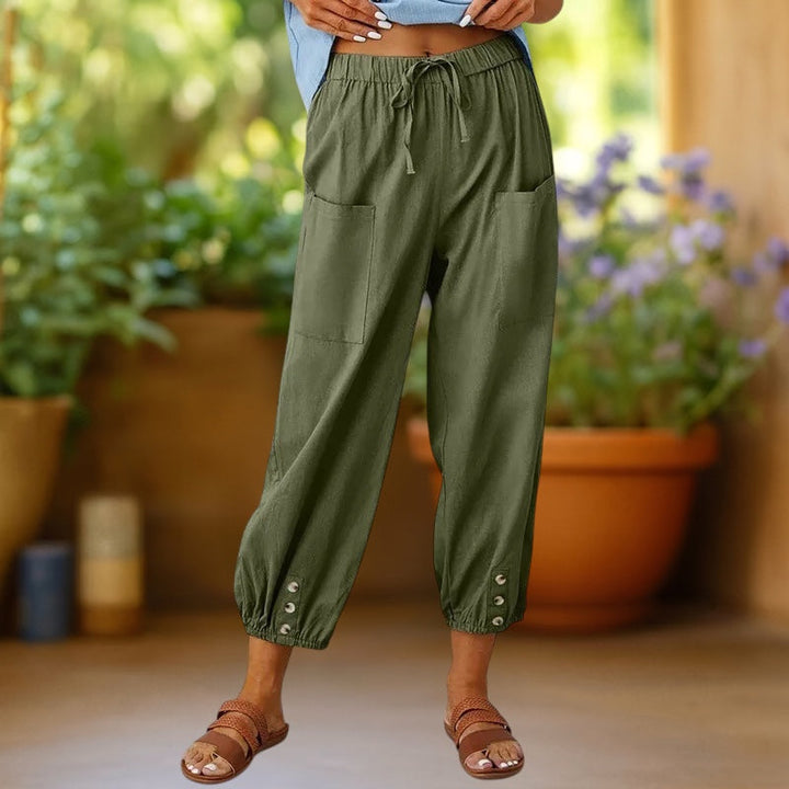Zara | Cropped Harem Pants with Drawstring