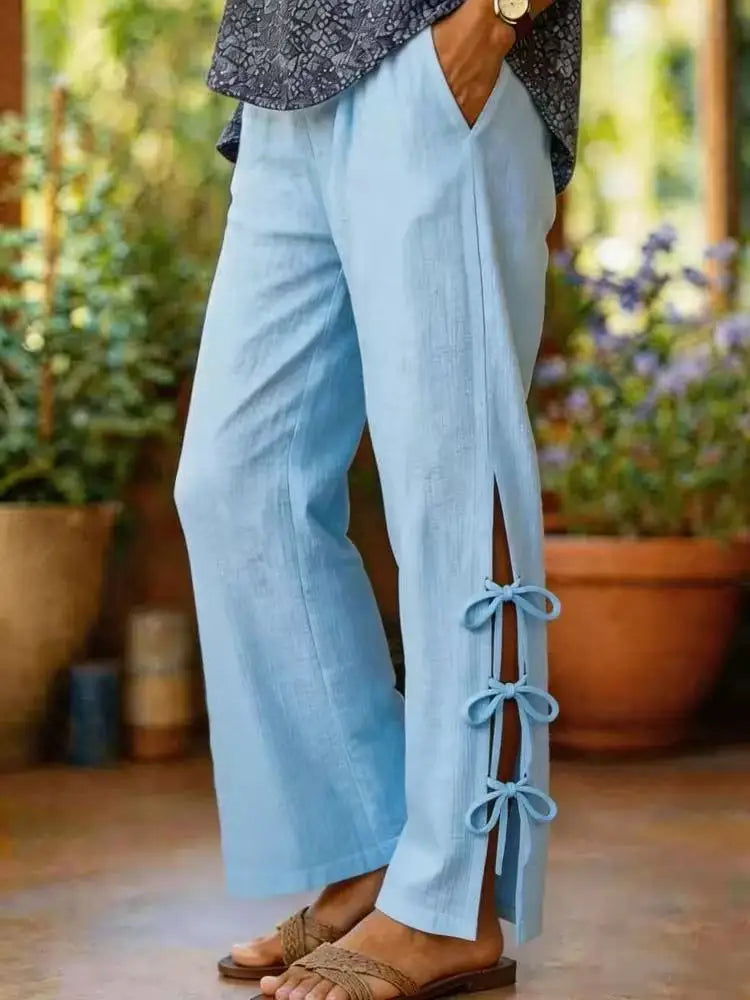 Lyara | Wide Leg Pants with Side Slit
