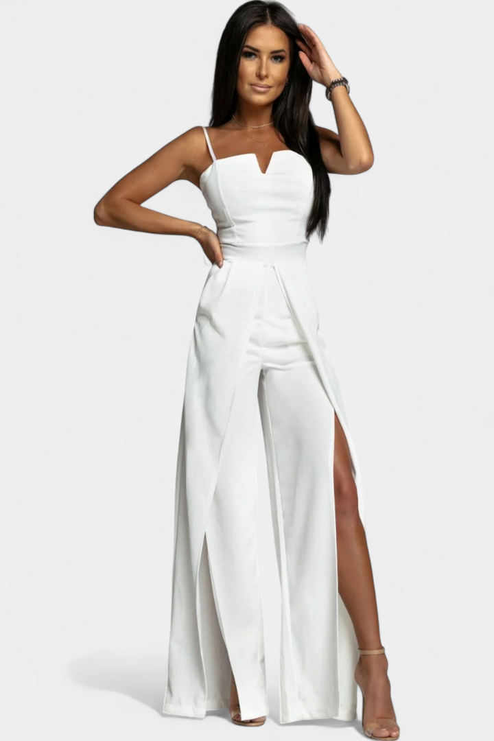 Prescillia | Jumpsuit with Spaghetti Straps and Leg Opening