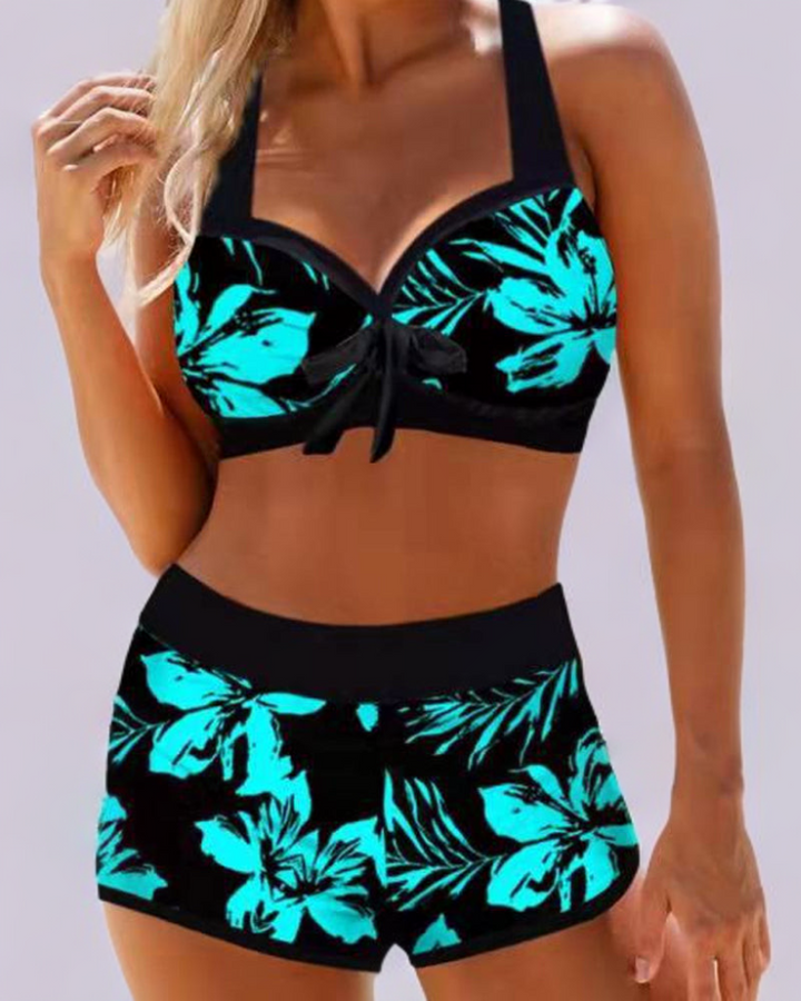 Josefa | High-Waisted Swimsuit with Floral Print