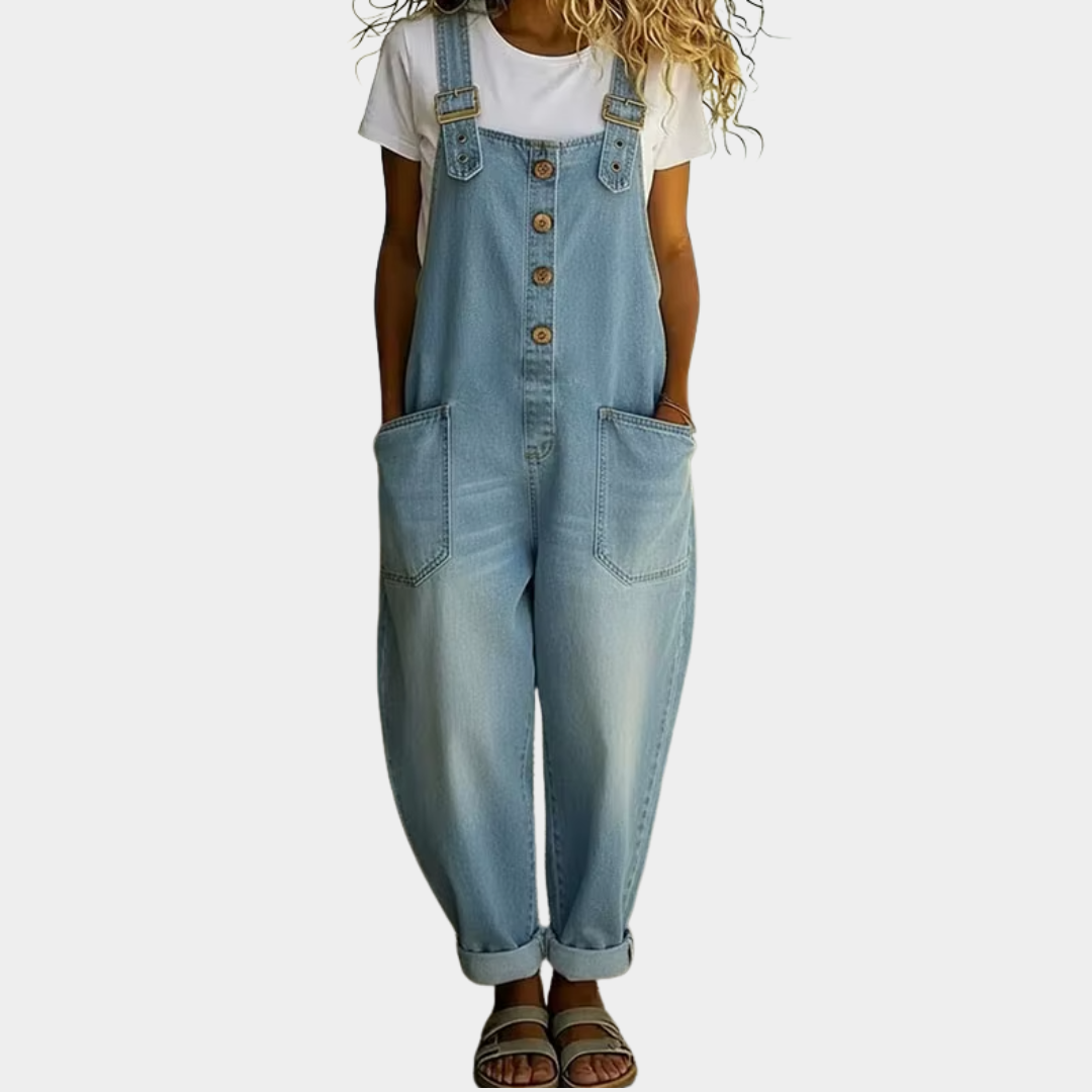 Anathi | Maïwenn | Salopette vintage in cotone morbido effetto denim