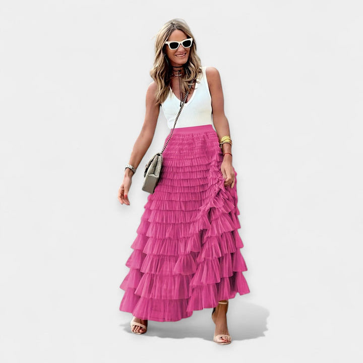 Willow | Boho Skirt with Satin Details