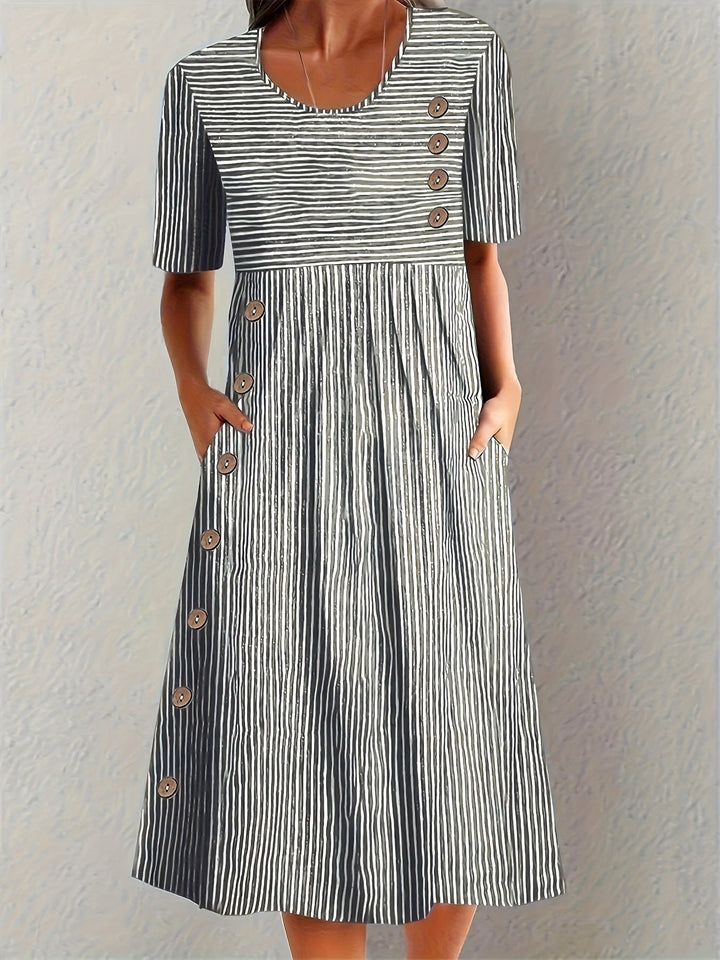 Zanele | Summer Maxi Dress with Clear Stripes