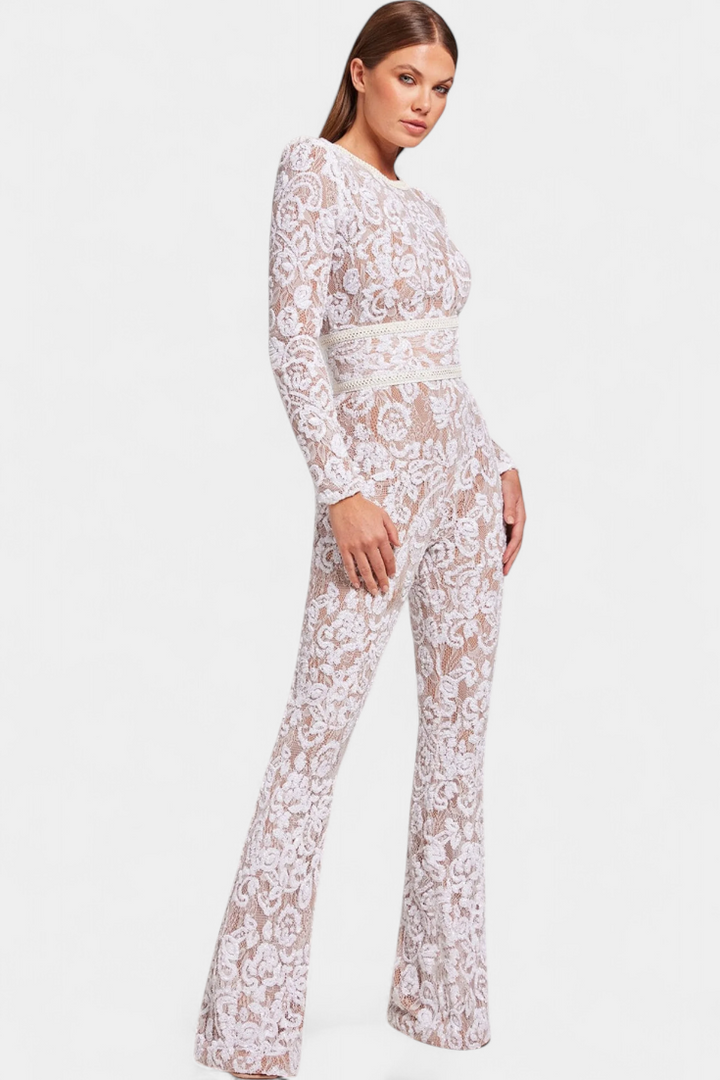 Jimena | Lace Jumpsuit with Sequins and Belt