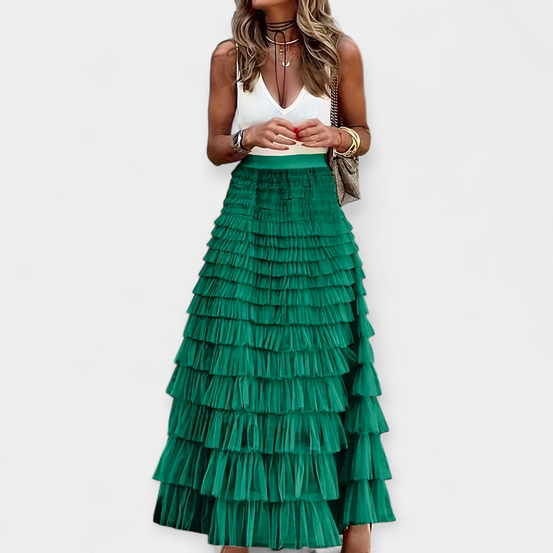 Willow | Boho Skirt with Satin Details