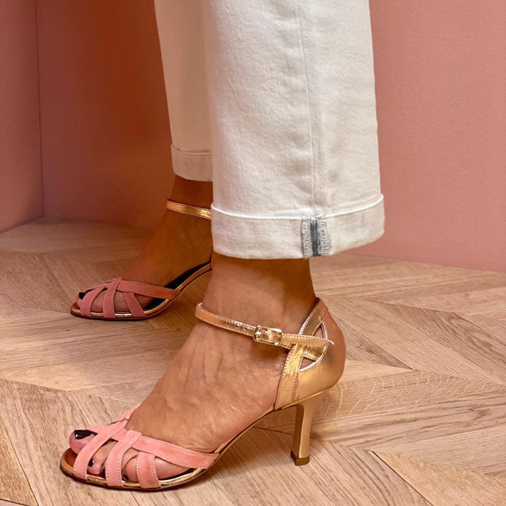 Ayanda | Glamour Pink Gold Sandals