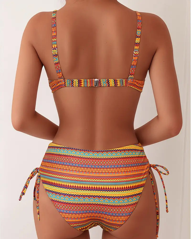 Rosa | Striped Print Two-Piece Bikini