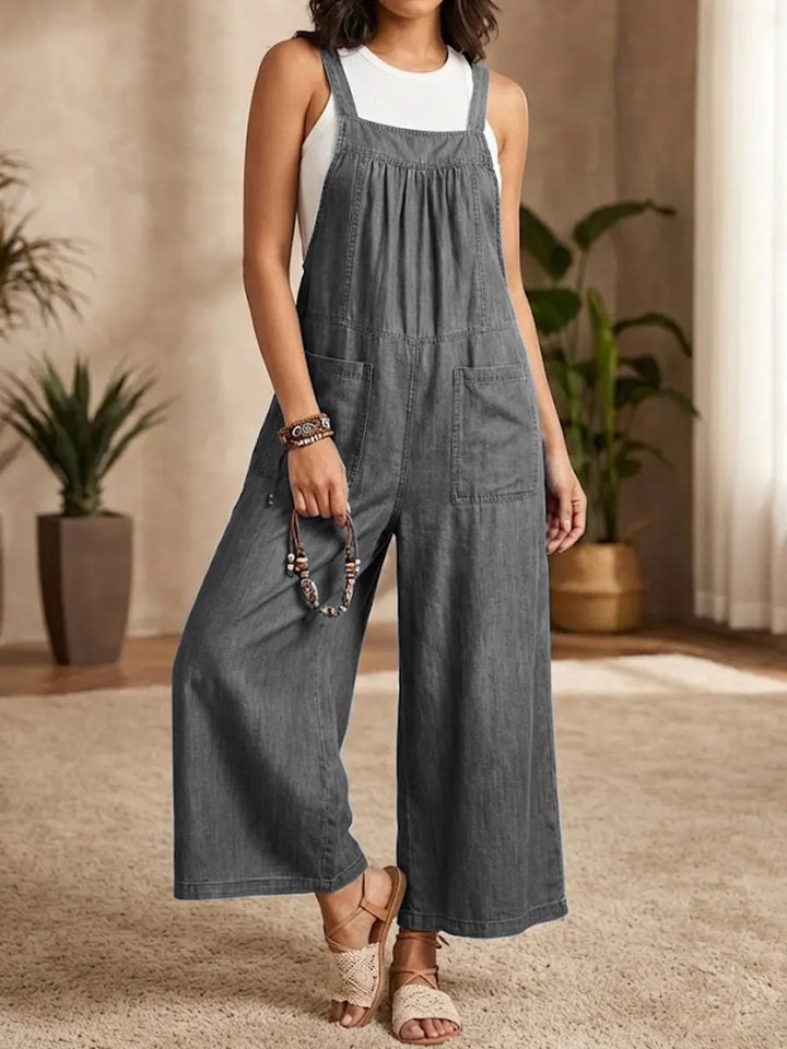 Solmira | Loose Denim Jumpsuit with Straps