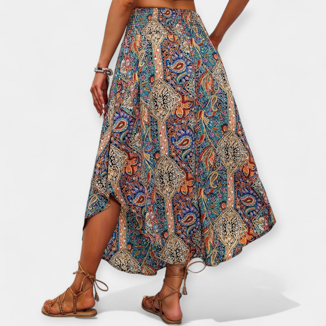 Sienna | High-Waisted Floral Midi Skirt
