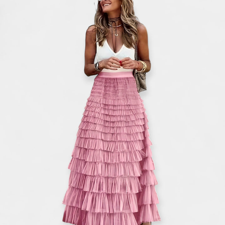 Willow | Boho Skirt with Satin Details
