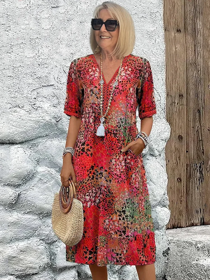 Kirsten | Vibrant Floral Wrap Midi Dress