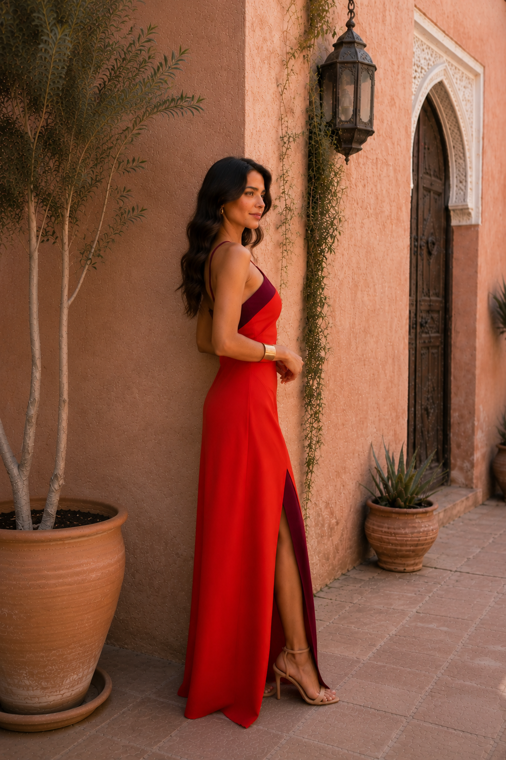 Simone | Long halter dress with slit