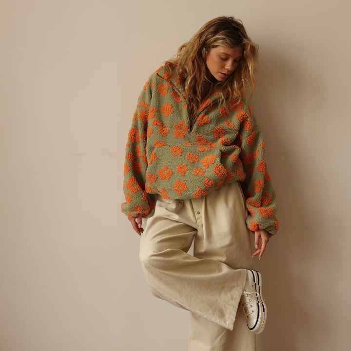 Daisy | Floral Sherpa Sweater
