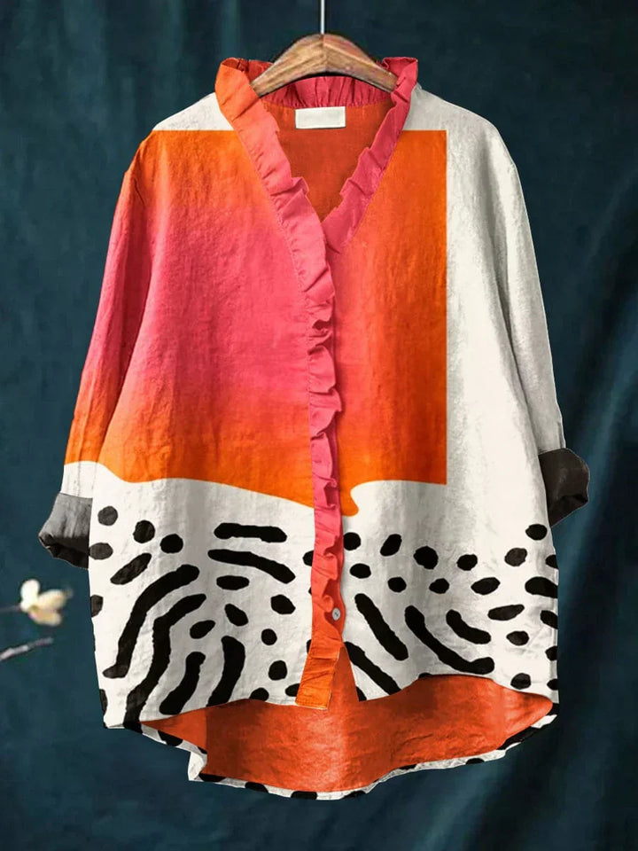 Ayanda | Summer Blouse with Artistic Print