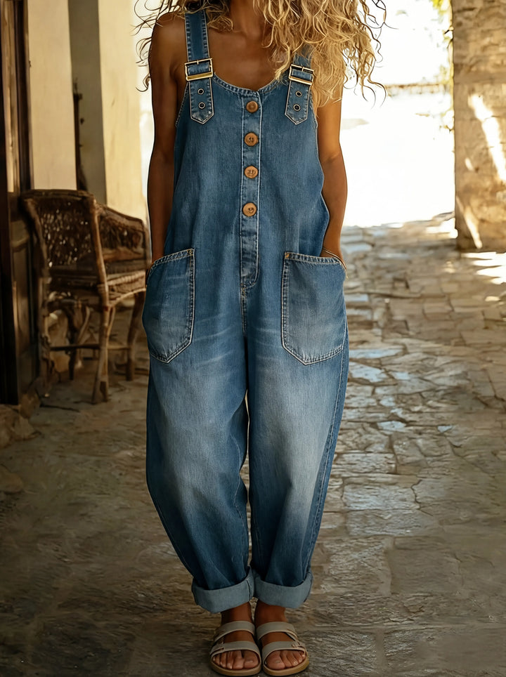 Julia | Denim Jumpsuit with Adjustable Straps