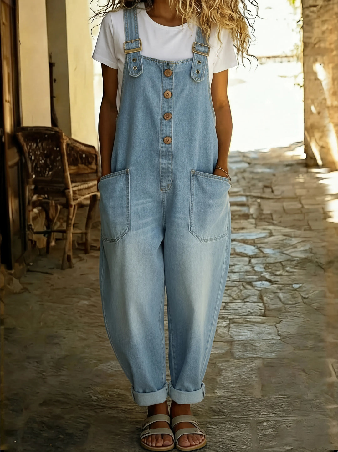 Julia | Denim Jumpsuit with Adjustable Straps