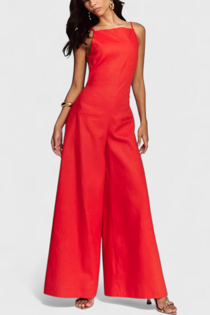 Belén | Wide-Leg Halter Jumpsuit with Radiant Fall