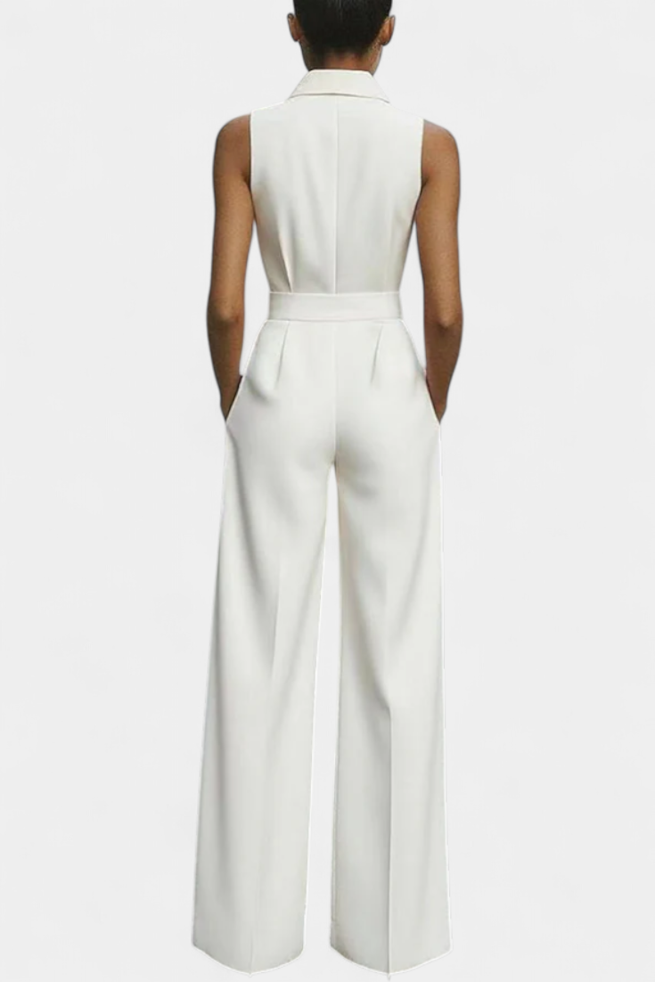 Ariella | Wide Leg Casual Jumpsuit with Lapel and High Waist