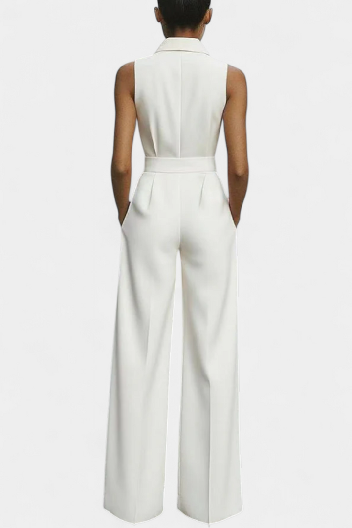 Ariella | Wide Leg Casual Jumpsuit with Lapel and High Waist