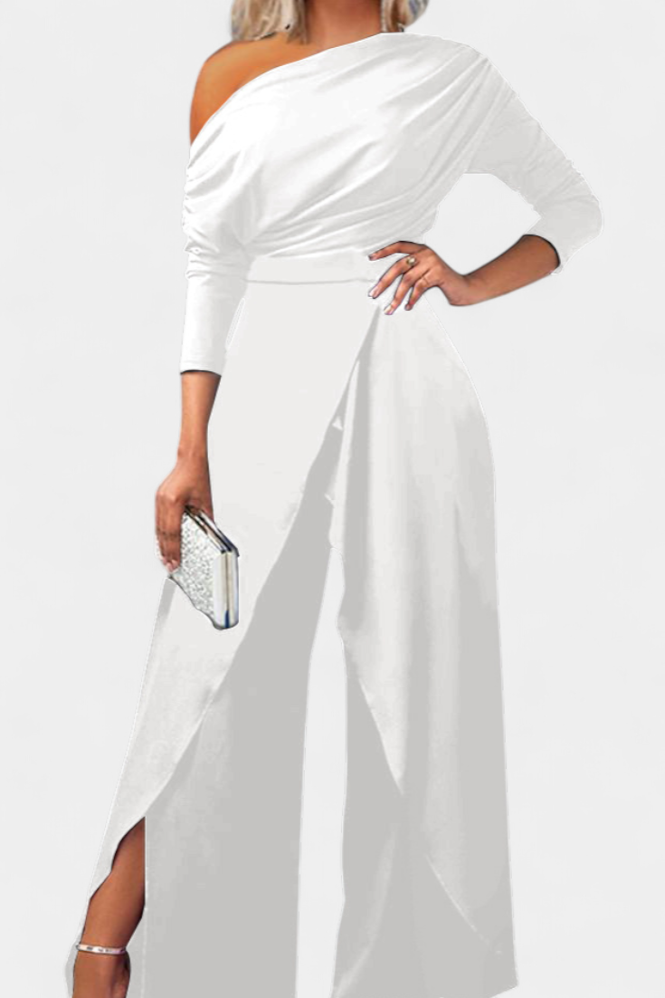 Brina | Long Tie Dye Jumpsuit with Off-Shoulder and Wide Leg with Slit