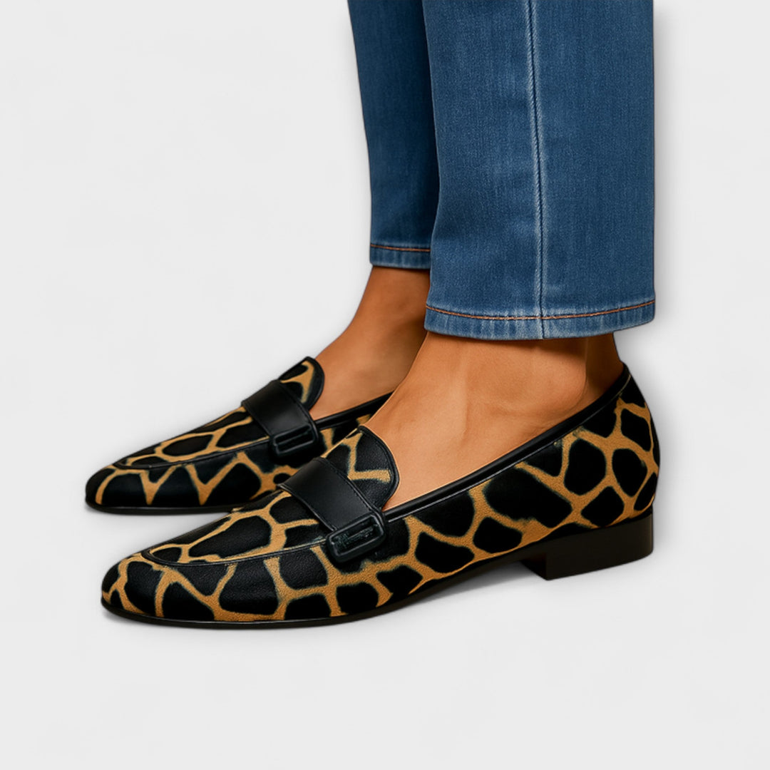 Wale | Loafers with Leopard Print and Decorative Strap