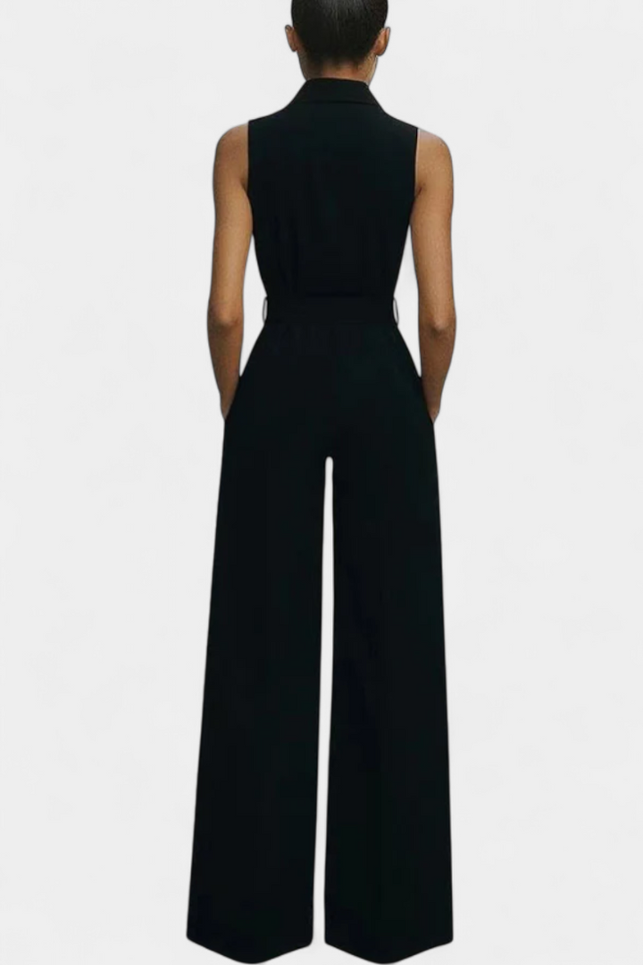Ariella | Wide Leg Casual Jumpsuit with Lapel and High Waist
