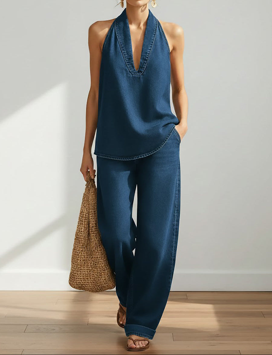 Zinhle | Adrienne | Completo due pezzi in denim vintage