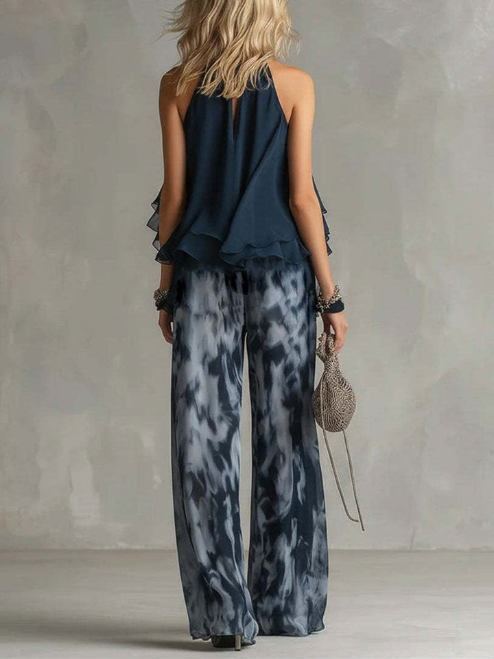 LUCI | Chiffon Wide Leg Pants and Top Set