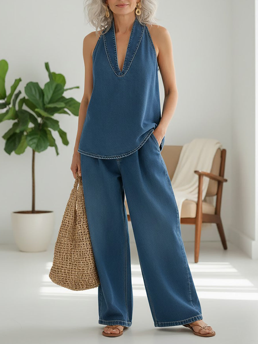 Zinhle | Adrienne | Completo due pezzi in denim vintage