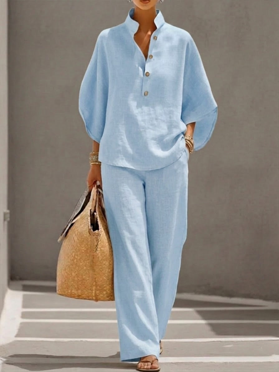 Eva | - 2-Piece Linen and Cotton Set